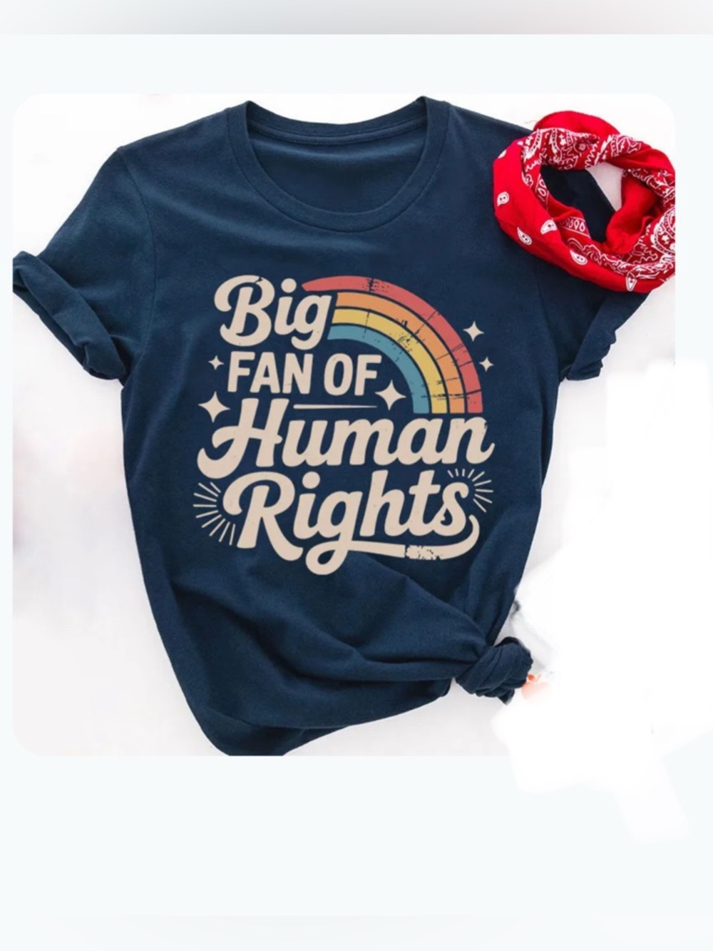 NEW! Human Rights Navy Rainbow Tee size 2X New Without Tags GORGEOUS!